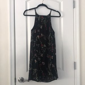 Black floral shift dress